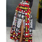 Africa Print Red Samakaka Skirts