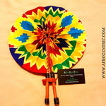 Yellow-Blue Kente Print Fan