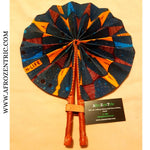 Blue and Orange Ankara Fan