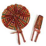 Orange Kente African Print Fan